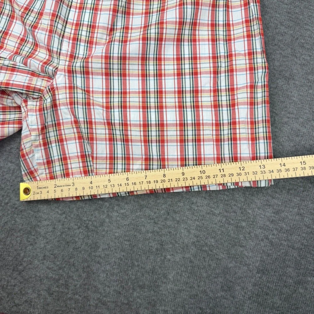 Jockey Woven Boxers‎ Mens Large Red White Plaid Cotton Button Fly Underwear